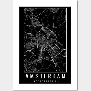 Amsterdam Netherlands Minimalist Map Posters and Art